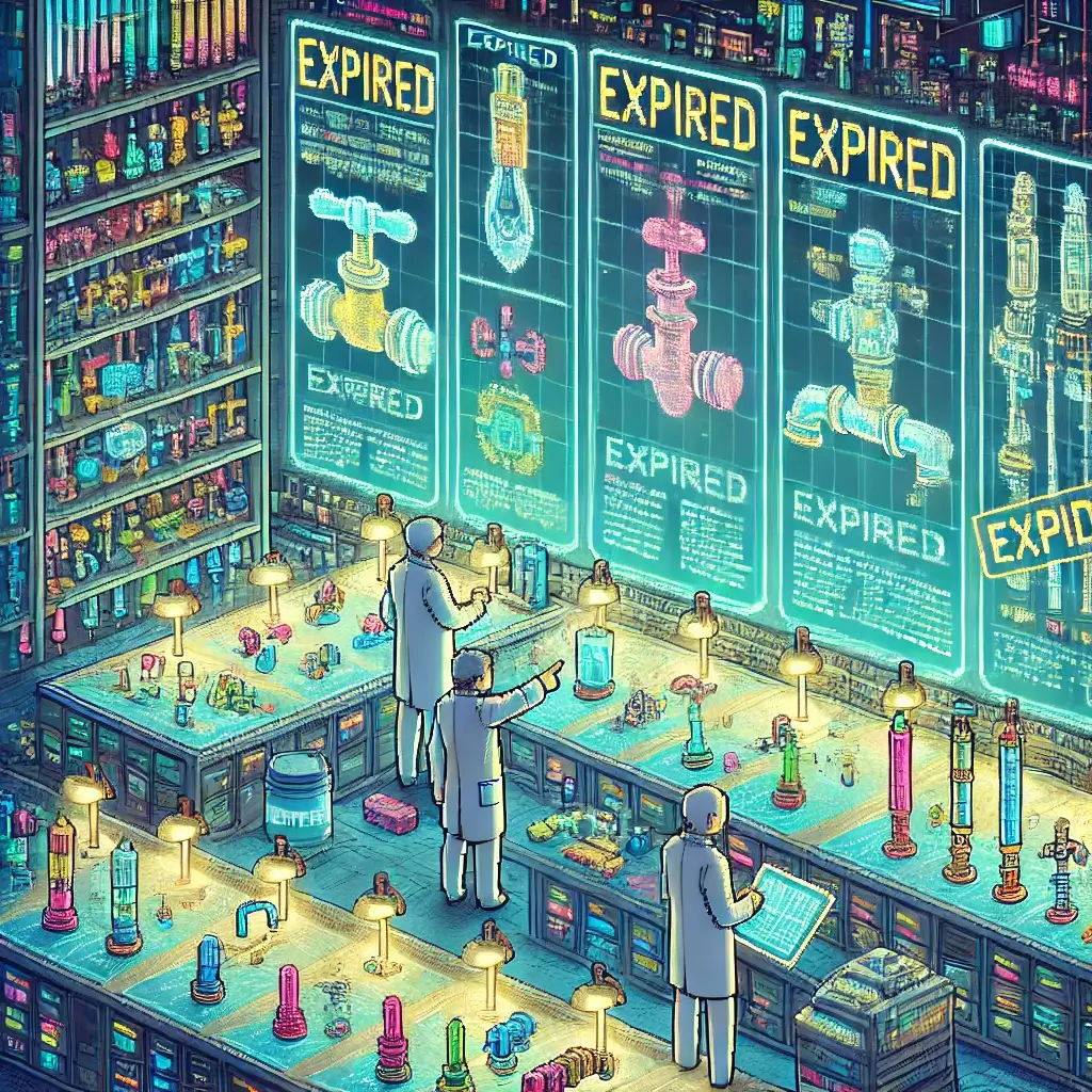 Expired Water Saving Patents: 11 Powerful Ways to Profit 2 expired water saving patents. Pixel art of engineers in a digital library analyzing expired water saving patents, glowing blueprints of faucet aerators and irrigation emitters around them.